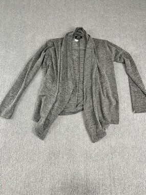 DKNY Gray Open-Front Cardigan Sweater Womens L